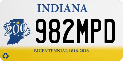 IN license plate 982MPD