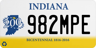 IN license plate 982MPE