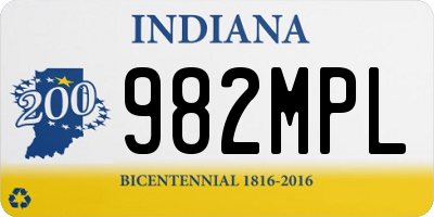 IN license plate 982MPL