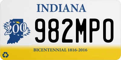 IN license plate 982MPO