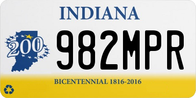 IN license plate 982MPR