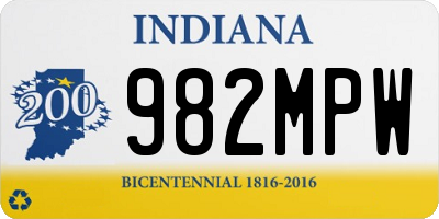 IN license plate 982MPW