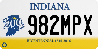 IN license plate 982MPX