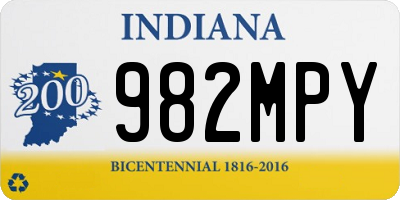IN license plate 982MPY