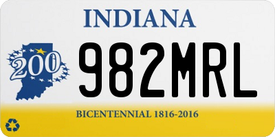 IN license plate 982MRL