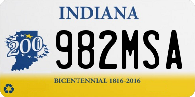 IN license plate 982MSA