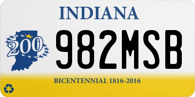 IN license plate 982MSB