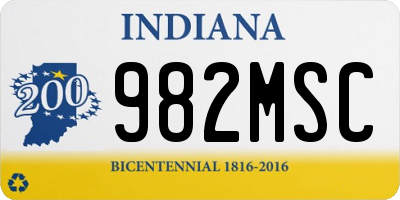 IN license plate 982MSC