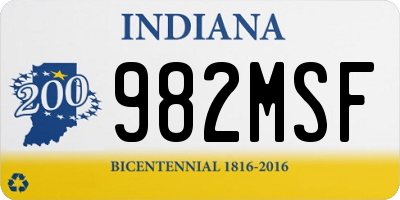 IN license plate 982MSF