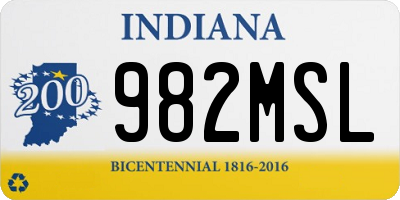 IN license plate 982MSL