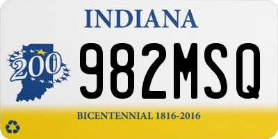 IN license plate 982MSQ