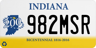 IN license plate 982MSR