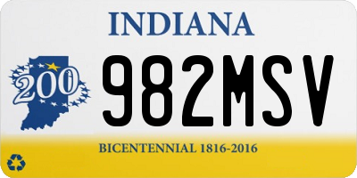 IN license plate 982MSV