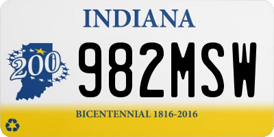 IN license plate 982MSW