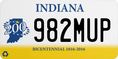IN license plate 982MUP