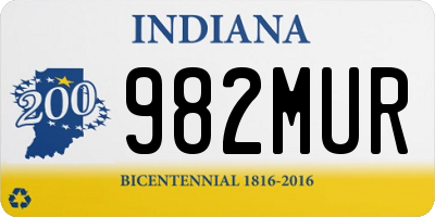 IN license plate 982MUR