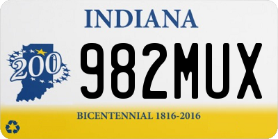 IN license plate 982MUX
