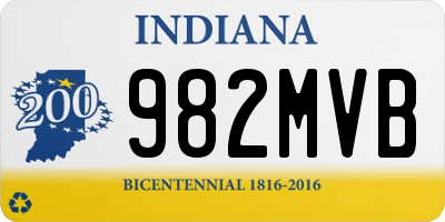 IN license plate 982MVB