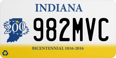 IN license plate 982MVC