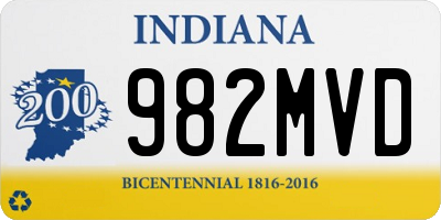 IN license plate 982MVD
