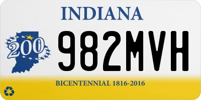 IN license plate 982MVH