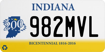 IN license plate 982MVL
