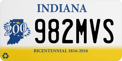 IN license plate 982MVS