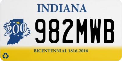 IN license plate 982MWB