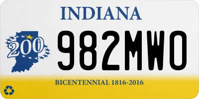 IN license plate 982MWO