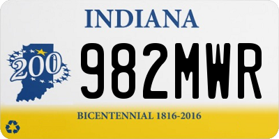 IN license plate 982MWR