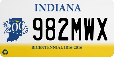 IN license plate 982MWX