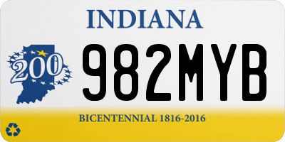 IN license plate 982MYB