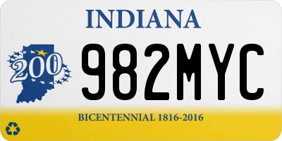IN license plate 982MYC