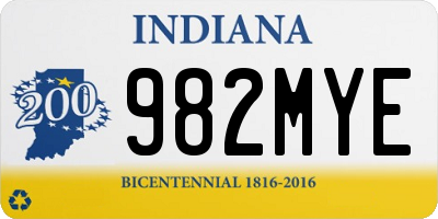 IN license plate 982MYE