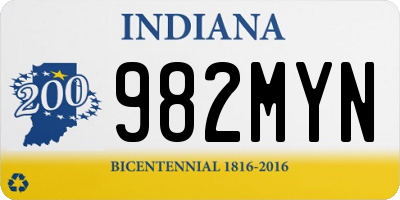 IN license plate 982MYN