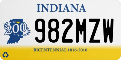 IN license plate 982MZW