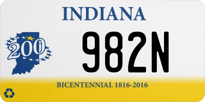 IN license plate 982N