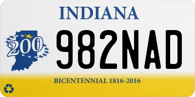 IN license plate 982NAD