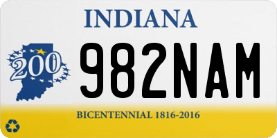IN license plate 982NAM