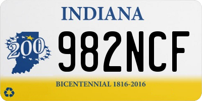 IN license plate 982NCF
