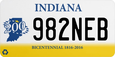 IN license plate 982NEB