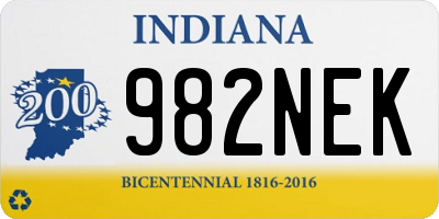 IN license plate 982NEK