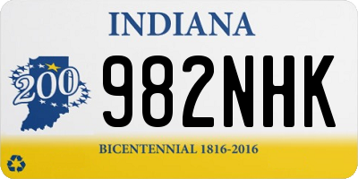 IN license plate 982NHK