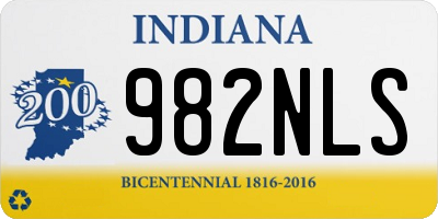 IN license plate 982NLS