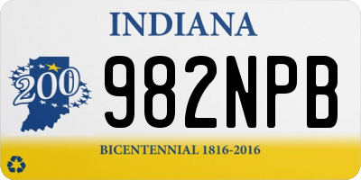 IN license plate 982NPB