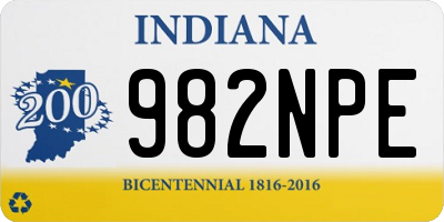 IN license plate 982NPE