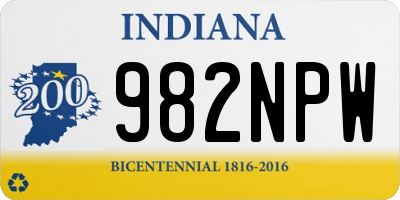 IN license plate 982NPW