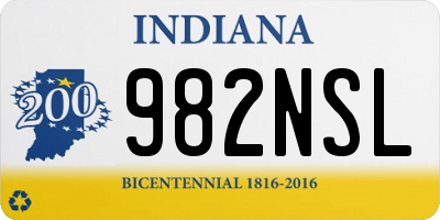 IN license plate 982NSL