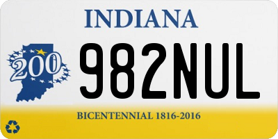 IN license plate 982NUL