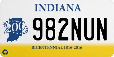 IN license plate 982NUN
